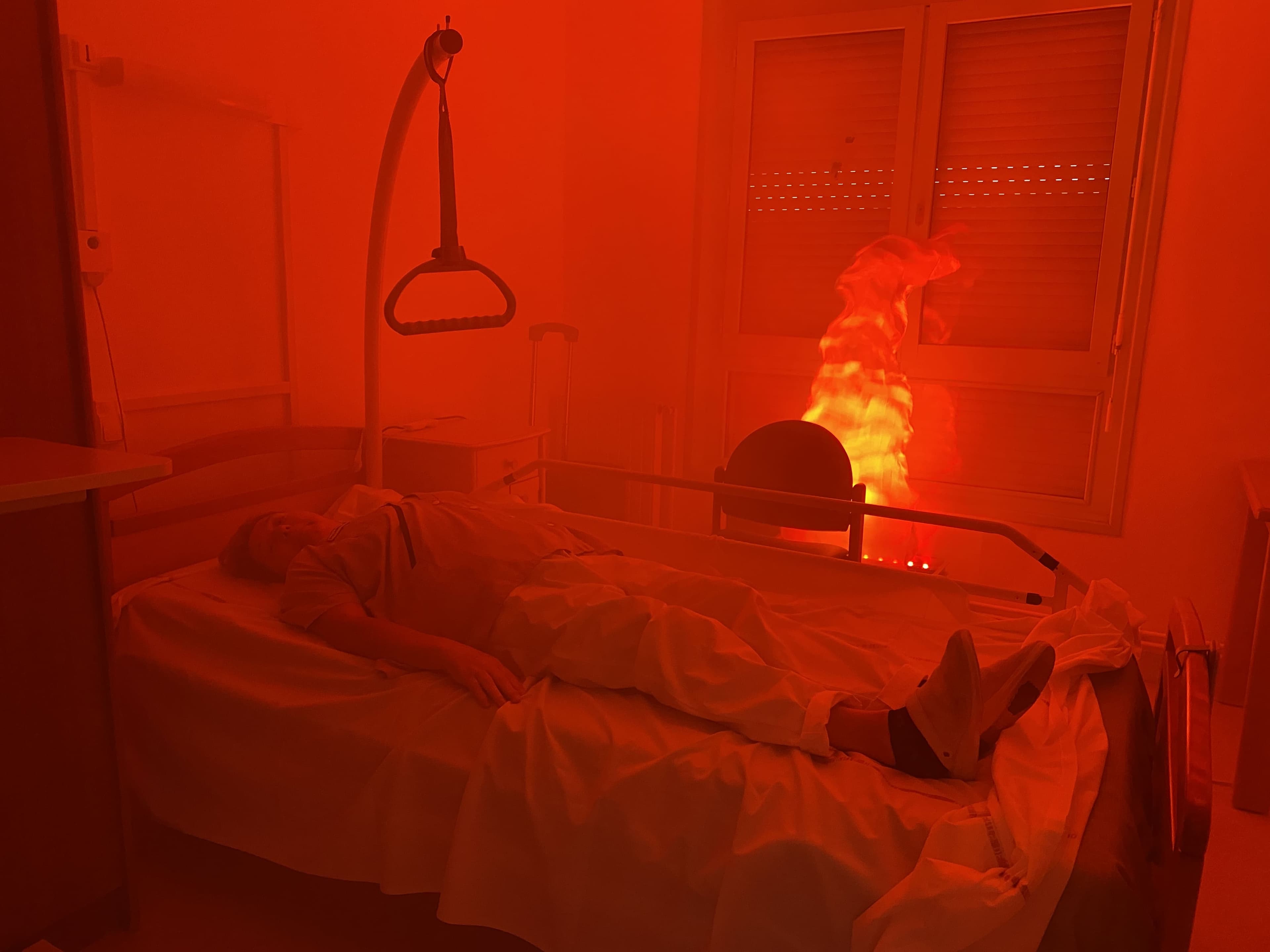simulation-incendie-chambre-hôpital Chambre d'hôpital avec simulation d'incendie